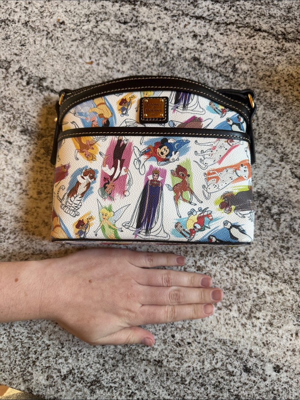 Dooney & Bourke Multicolor Disney Character Shoulder Bag with Black Trim - Picture 6 of 6
